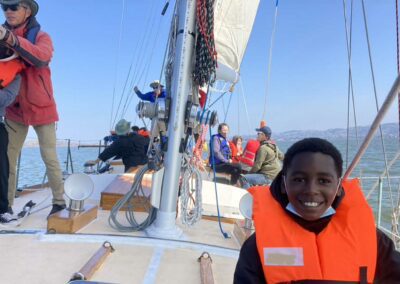 Smiling child on foredeck