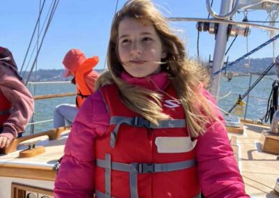 Schoolchild at helm of Pegasus