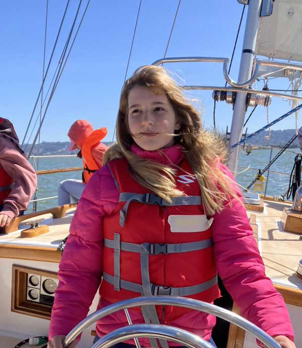 Schoolchild at helm of Pegasus